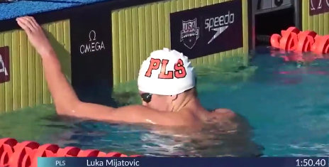 El joven Luka Mijatovic, tras una carrera. / Twitter