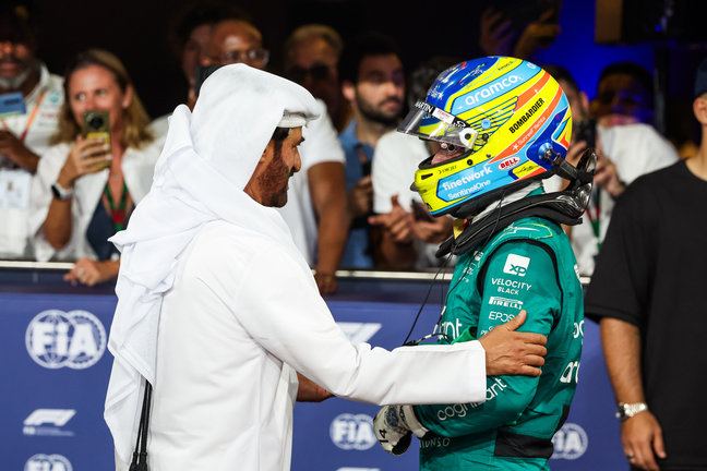 Ben Sulayem y Fernando Alonso en el Premio del pasado fin de semana. / Florent Gooden