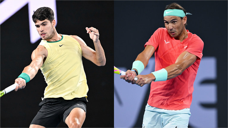 Los tenistas españoles, Rafa Nadal y Carlos Alcaraz. / EP