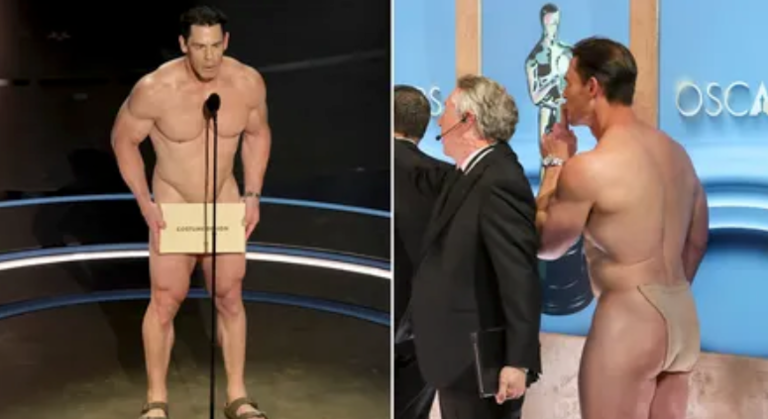 Prueba de que el truco desnudo de John Cena en la noche de los Oscar no fue lo que parecía.