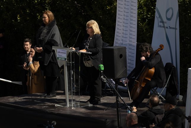 La expresidenta de la AVT Ángeles Pedraza durante un acto que organizó la Asociación Víctimas del Terrorismo (AVT) en conmemoración del Día Europeo de las Víctimas del Terrorismo. EP / Eduardo Parra / Archivo