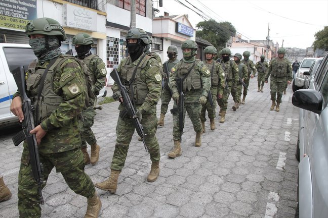 El Ejército en las calles de Ecuador tras una ola de violencia. EP / Mateo Armas / Archivo