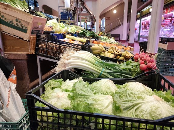 Verduras y hortalizas en un mercado de abastos. EP