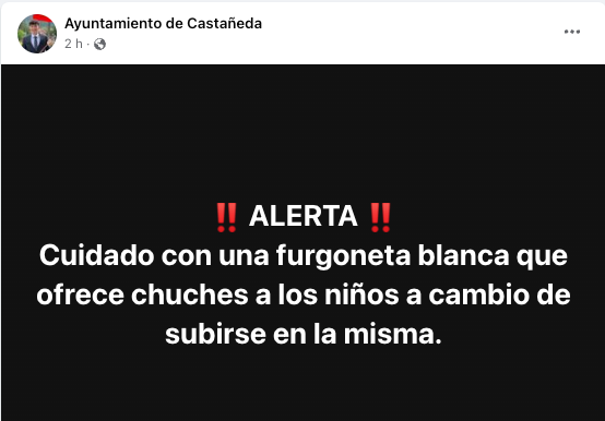Captura de pantalla del post publicado por el alcalde de Castañeda,  Marcos Garcia.