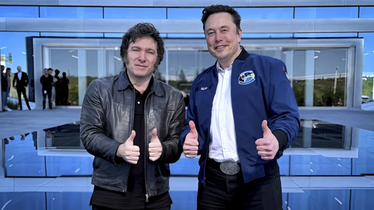 Javier Milei, presidente de Argentina y Elon Musk. / EFE