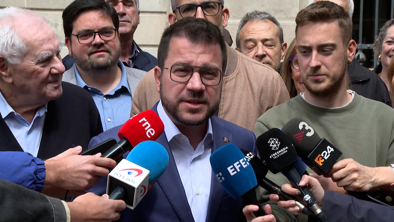 El president y candidato de ERC a las elecciones catalanas, Pere Aragonès. EP