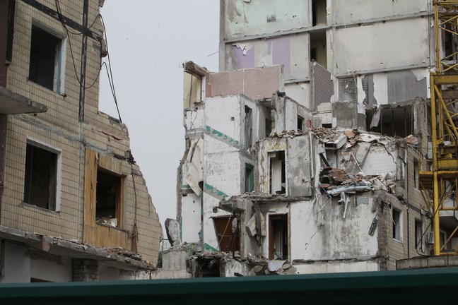 Un edificio residencial afectado por los ataques rusos. Mykola Miakshykov / EP