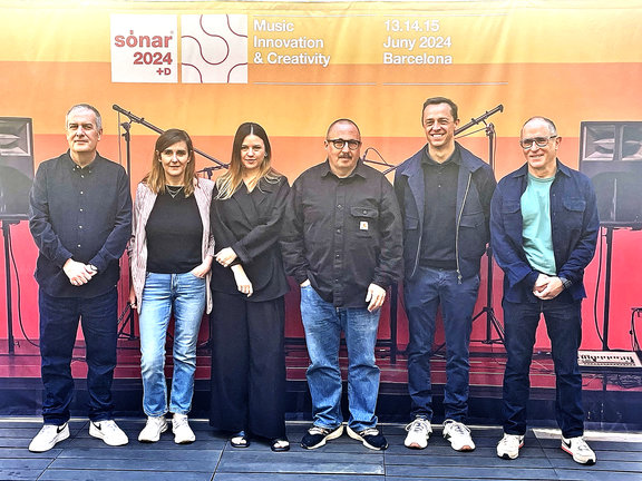 Presentación del Sónar 2024, con sus codtores.Ricard Robles y Enric Palau y la comisaria de Sónar+D Antònia Folguera. / Alerta