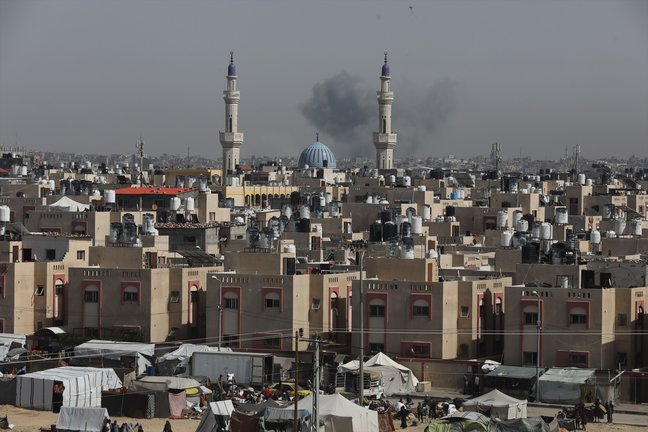 El humo en la zona de Rafah. EP