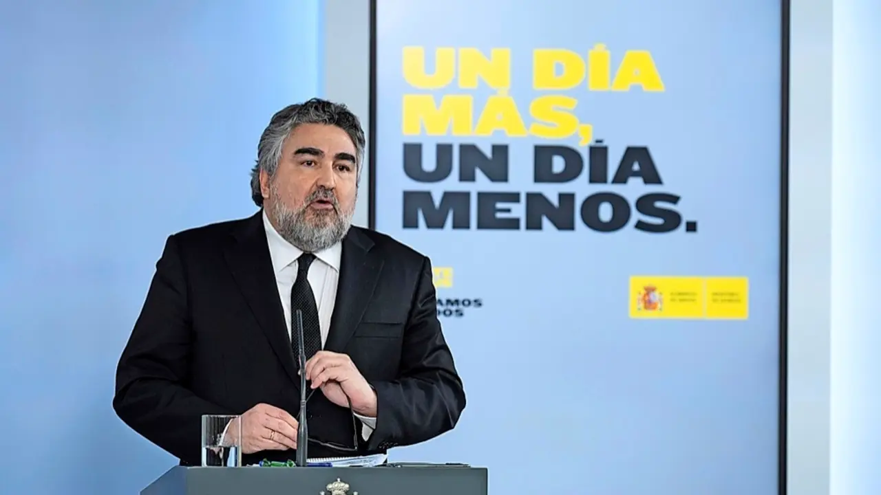 El ministro de Cultura y Deporte, Jos&eacute; Manuel Rodr&iacute;guez Uribes, durante la rueda de prensa posterior a la reuni&oacute;n del Consejo de Ministros.
