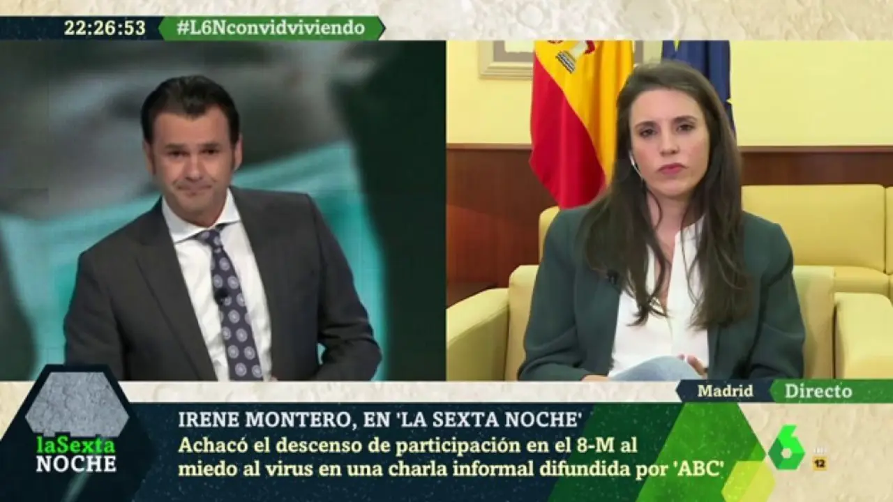 Irene Montero en el programa de la Sexta Noche.