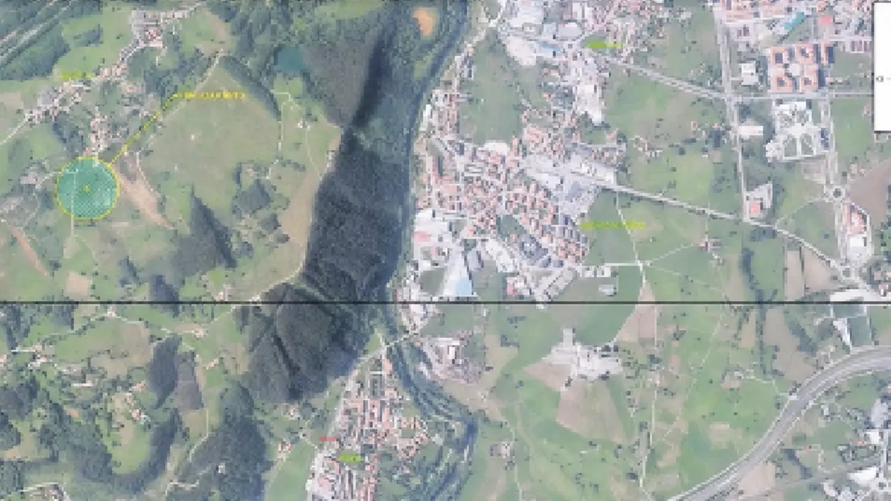 En el c&iacute;rculo, lugar donde se ubicar&aacute; el nuevo campo de f&uacute;tbol. / Alerta