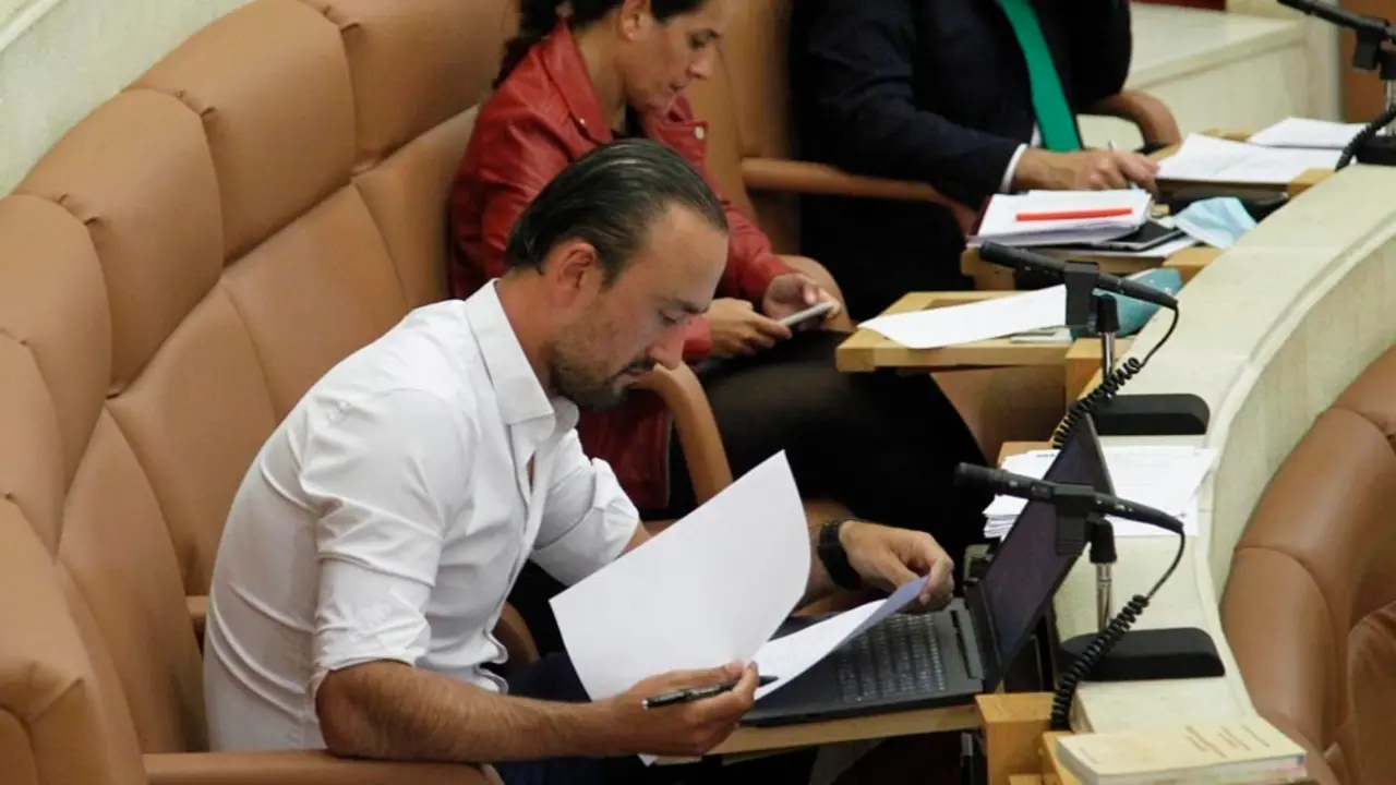 El alcalde de Torrelavega y diputado del PRC, Javier L&oacute;pez Estrada, ayer en el Parlamento de Cantabria. / J. Ram&oacute;n