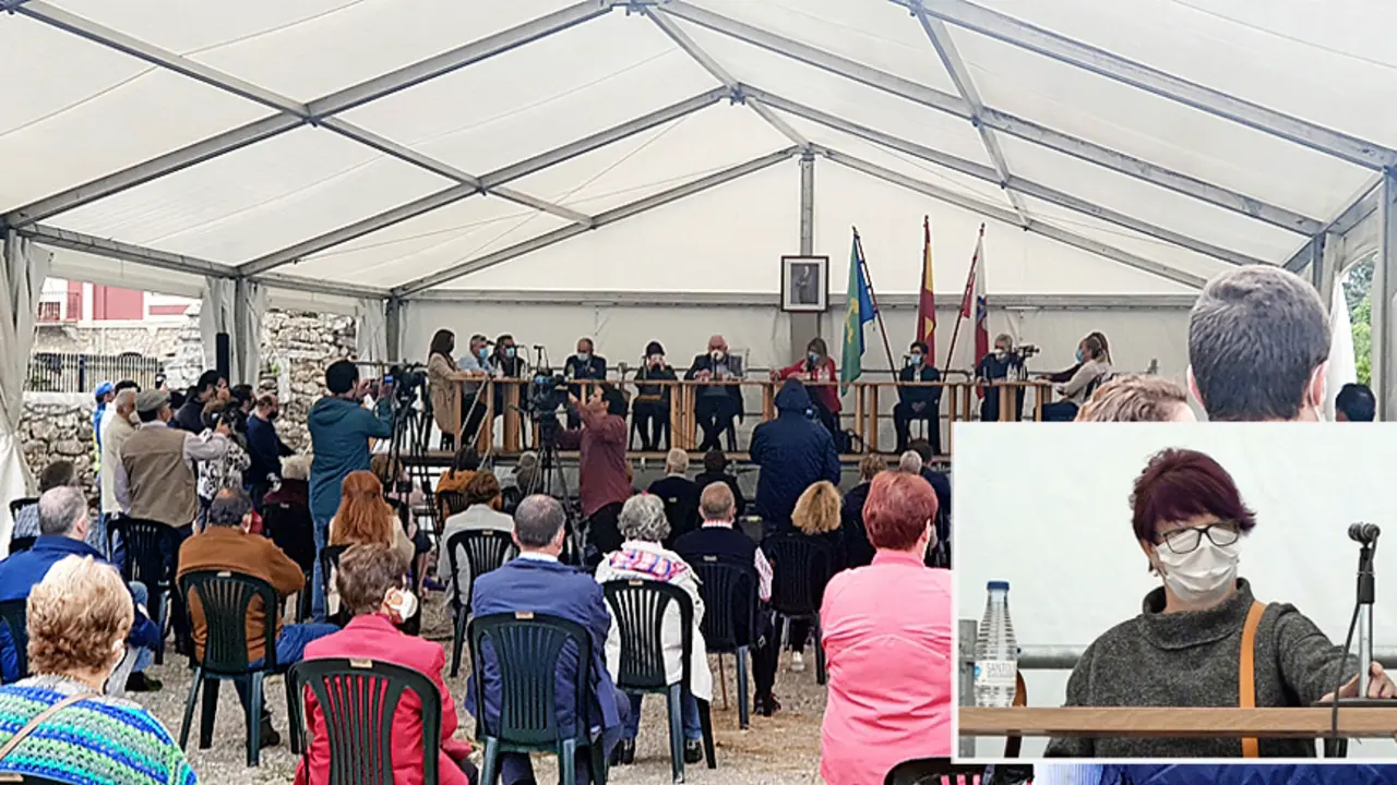 En la imagen superior (E. PRESS), los concejales durante el pleno. Abajo, fotograf&iacute;a de &lsquo;Miguel Ramos&rsquo; de la nueva alcaldesa.