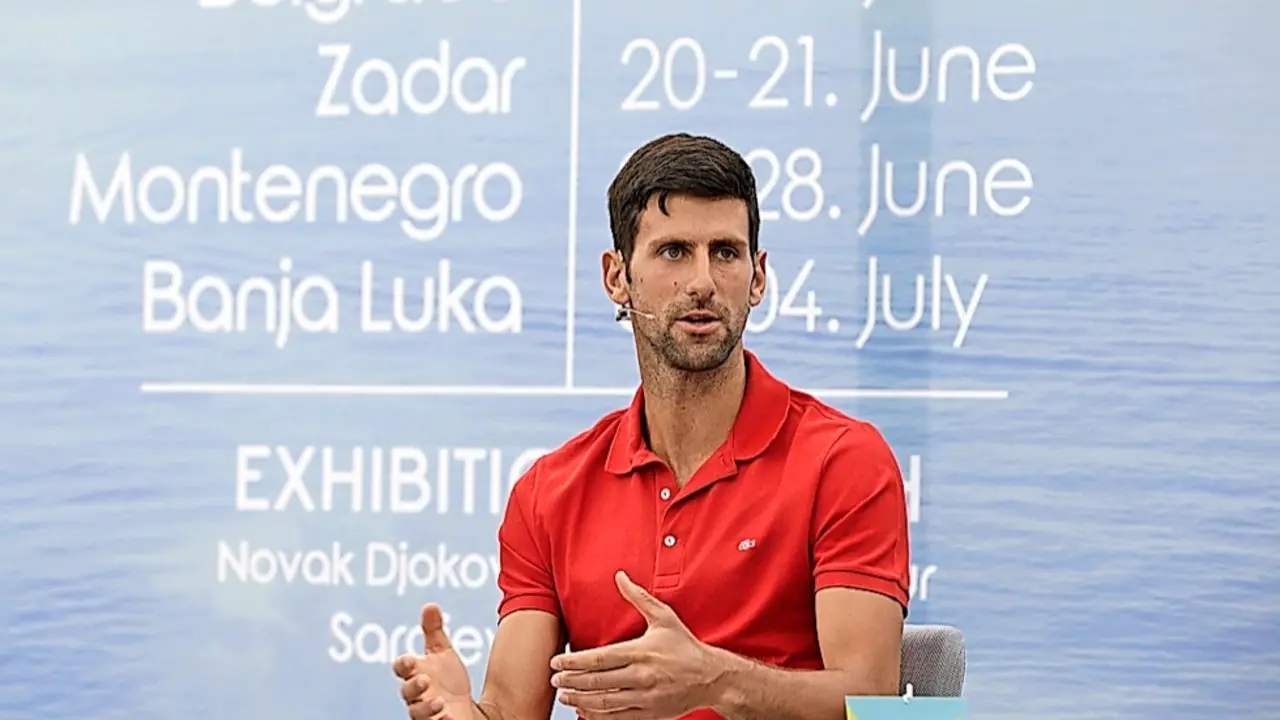 Noval Djokovic, en la presentaci&oacute;n del torneo. / EFE