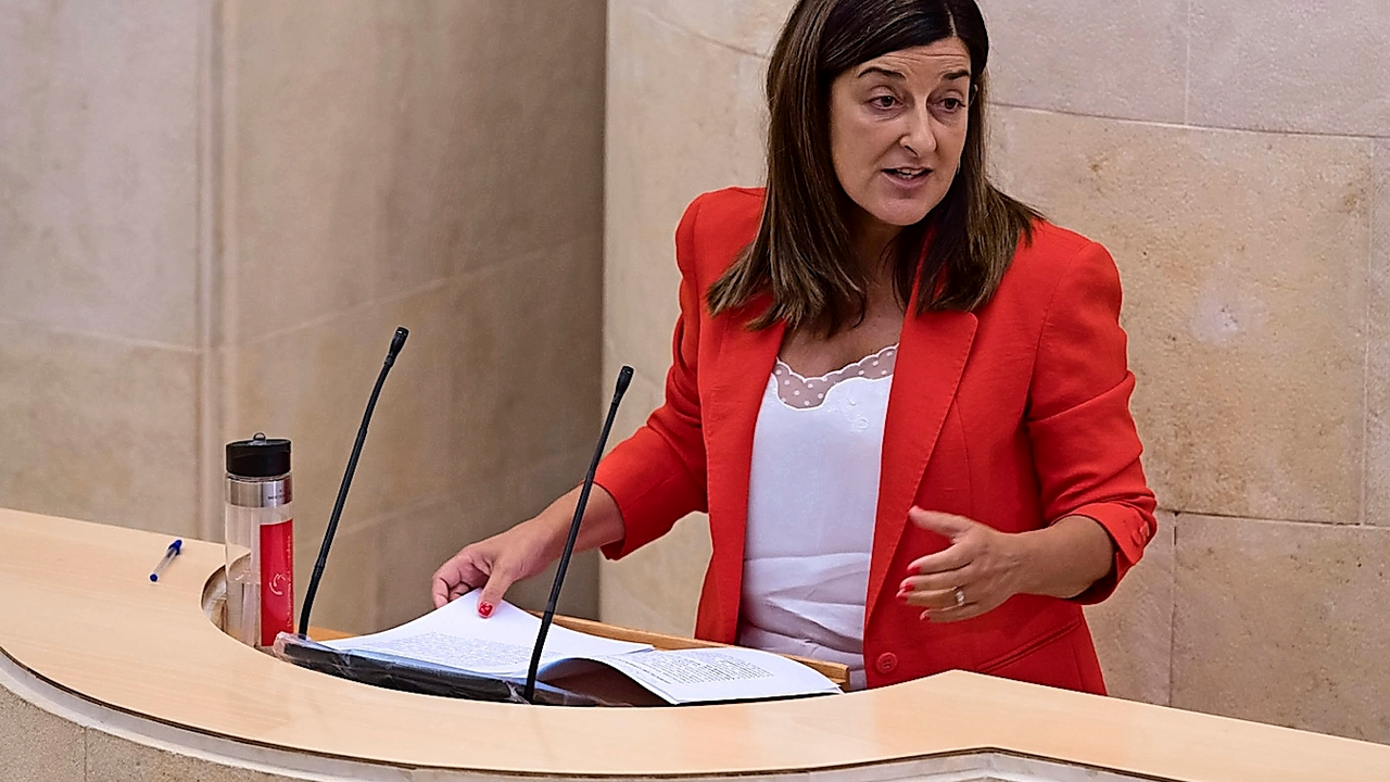 Mar&iacute;a Jos&eacute; S&aacute;enz de Buruaga durante su intervenci&oacute;n. / alerta