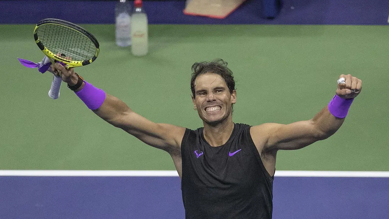 Rafa Nadal celebrando la consecuci&oacute;n del US Open 2019