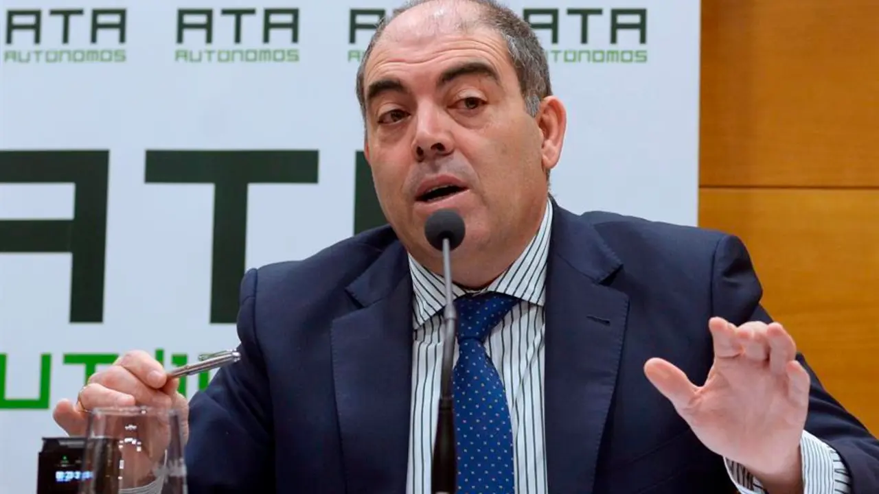 El presidente nacional de las Asociaciones de Trabajadores Aut&oacute;nomos (ATA), Lorenzo Amor. EFE/Nacho Gallego/Archivo