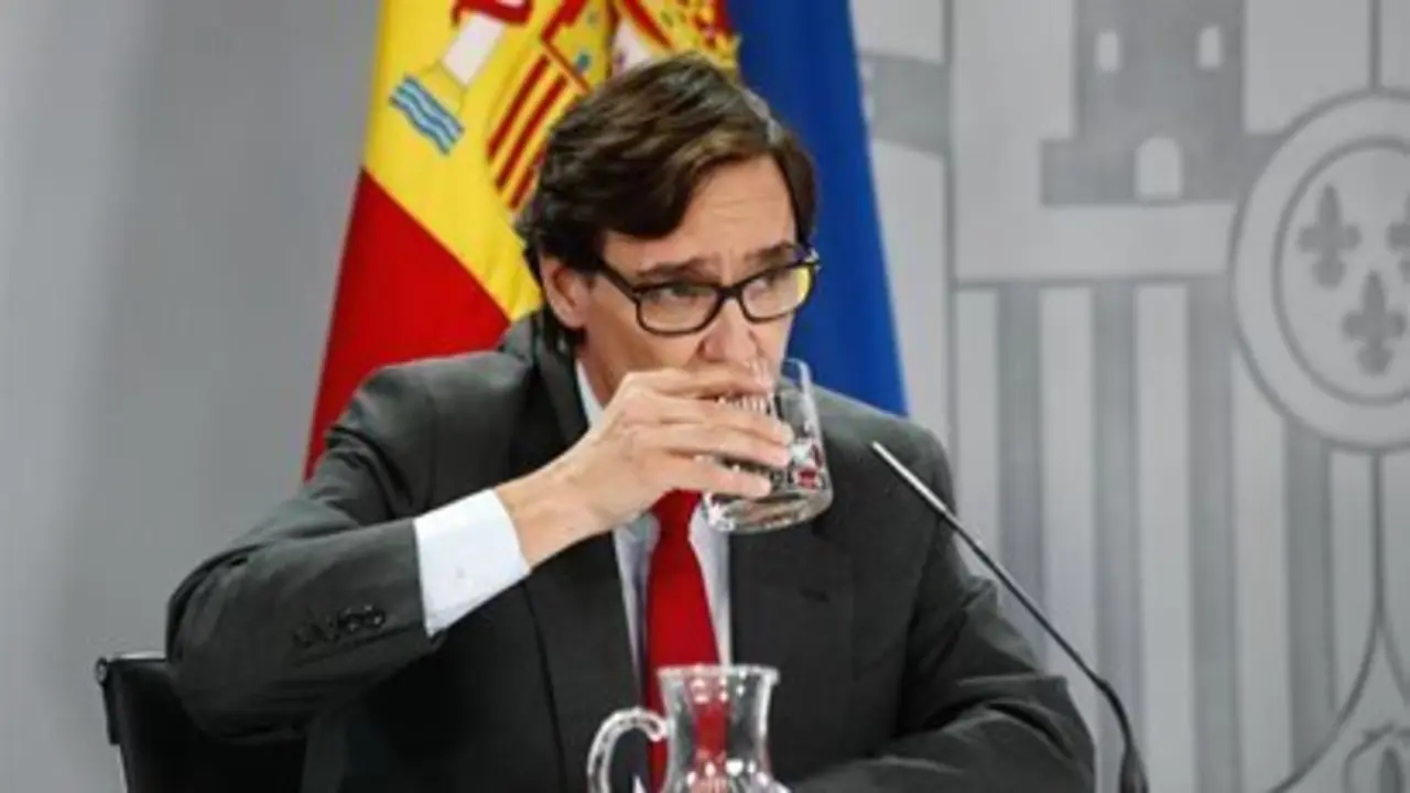 El ministro de Sanidad, Salvador Illa, durante su comparecencia ante los medios tras la Conferencia multisectorial. En Madrid, (Espa&ntilde;a), a 27 de agosto de 2020. - &Oacute;scar J.Barroso - Europa Press