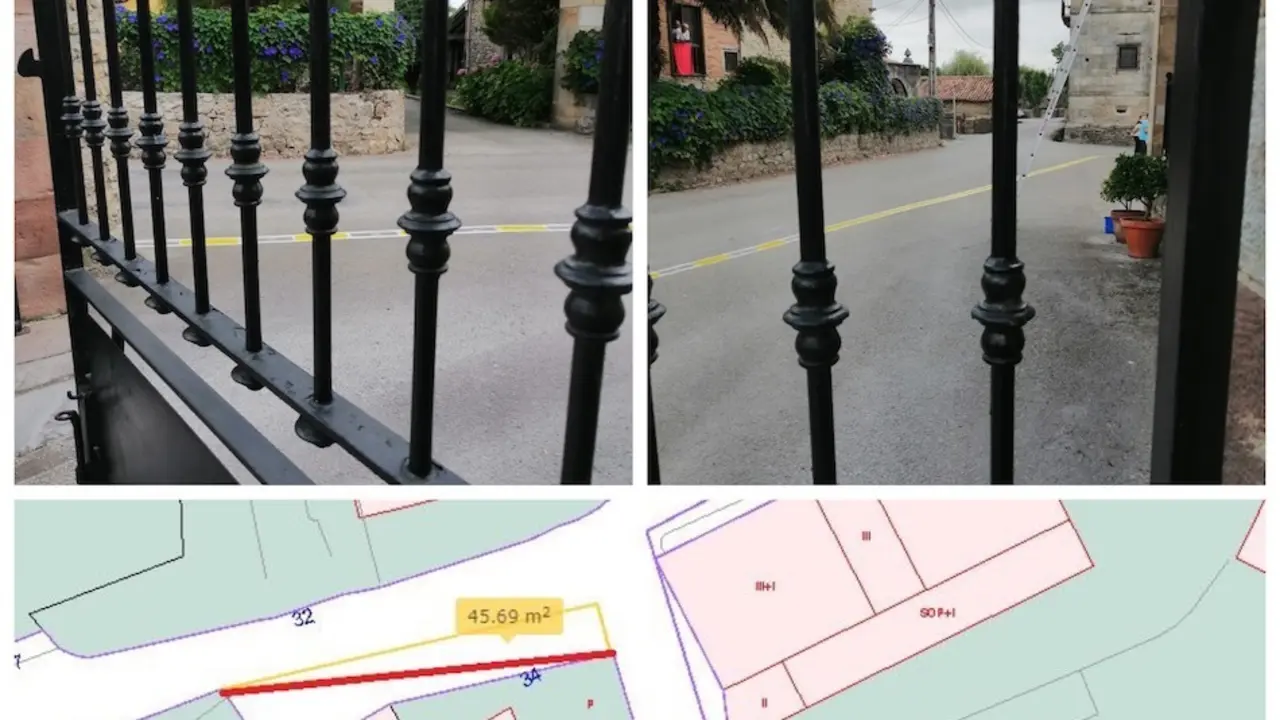 Vista de la l&iacute;nea pintada que  "incumple el informe del t&eacute;cnico municipal".
