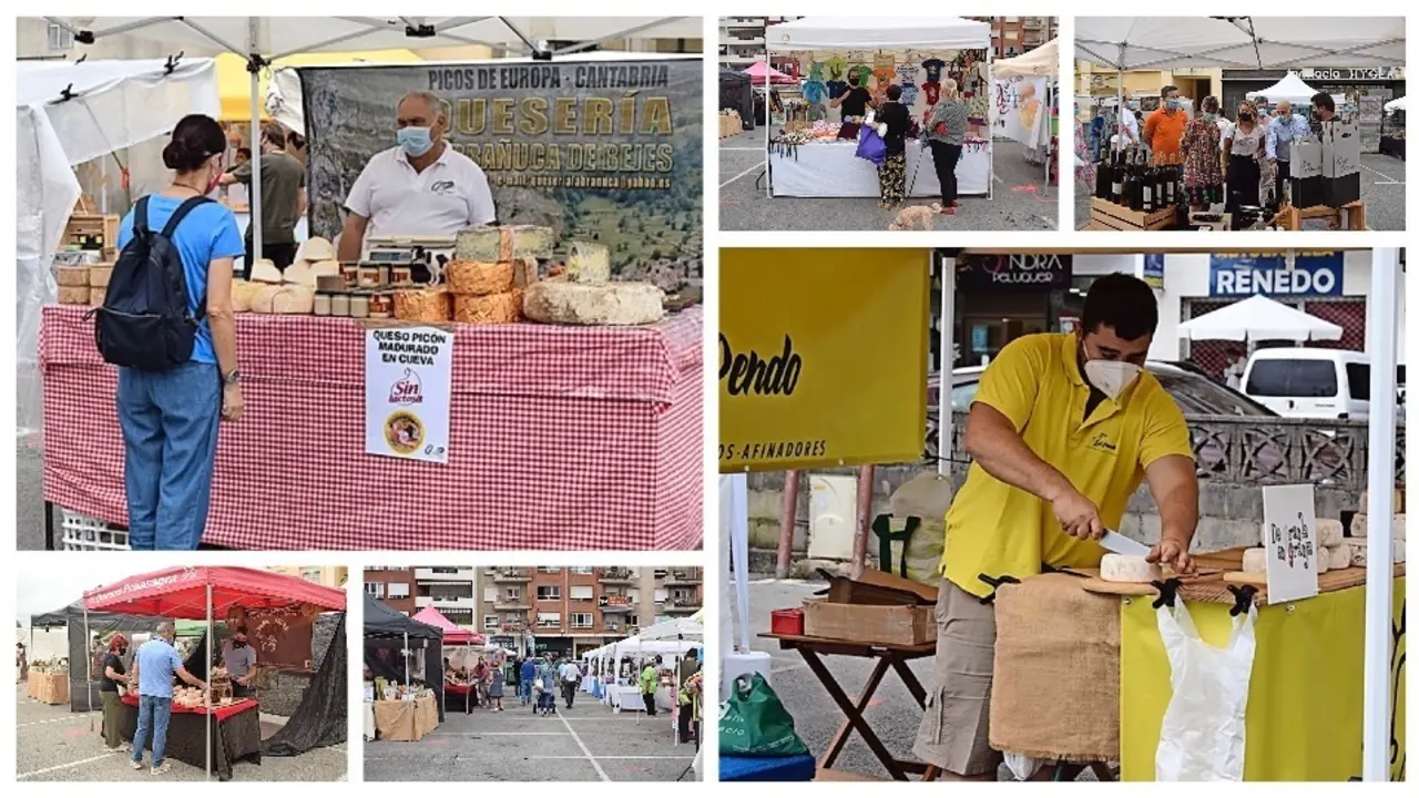 La alcaldesa Ver&oacute;nica Samperio, acompa&ntilde;ada por la directora general de Pesca y Alimentaci&oacute;n del Gobierno de Cantabria, Marta L&oacute;pez, y otros miembros visitaron ayer el evento. / alerta