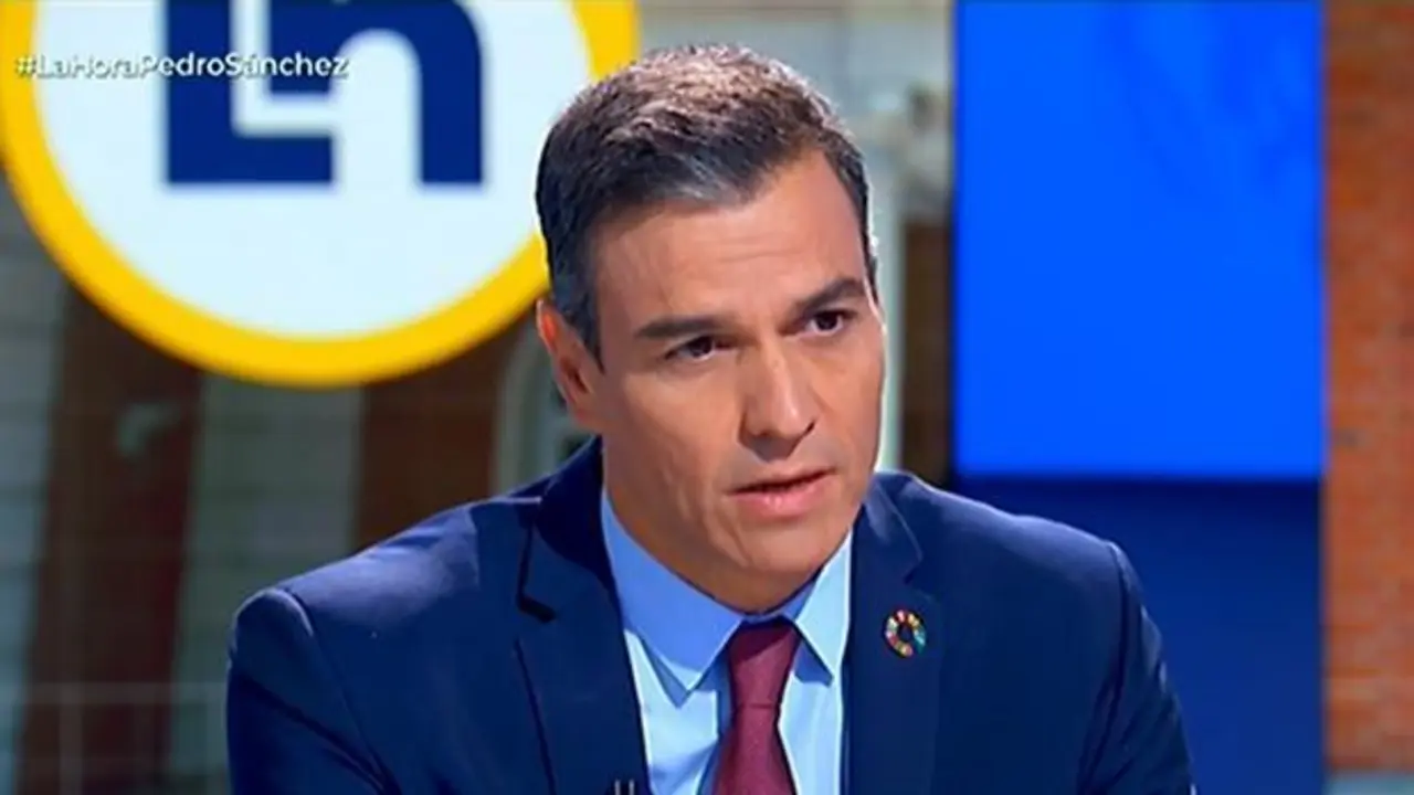 El presidente del Ejecutivo, Pedro S&aacute;nchez durante la entrevista en TVE.