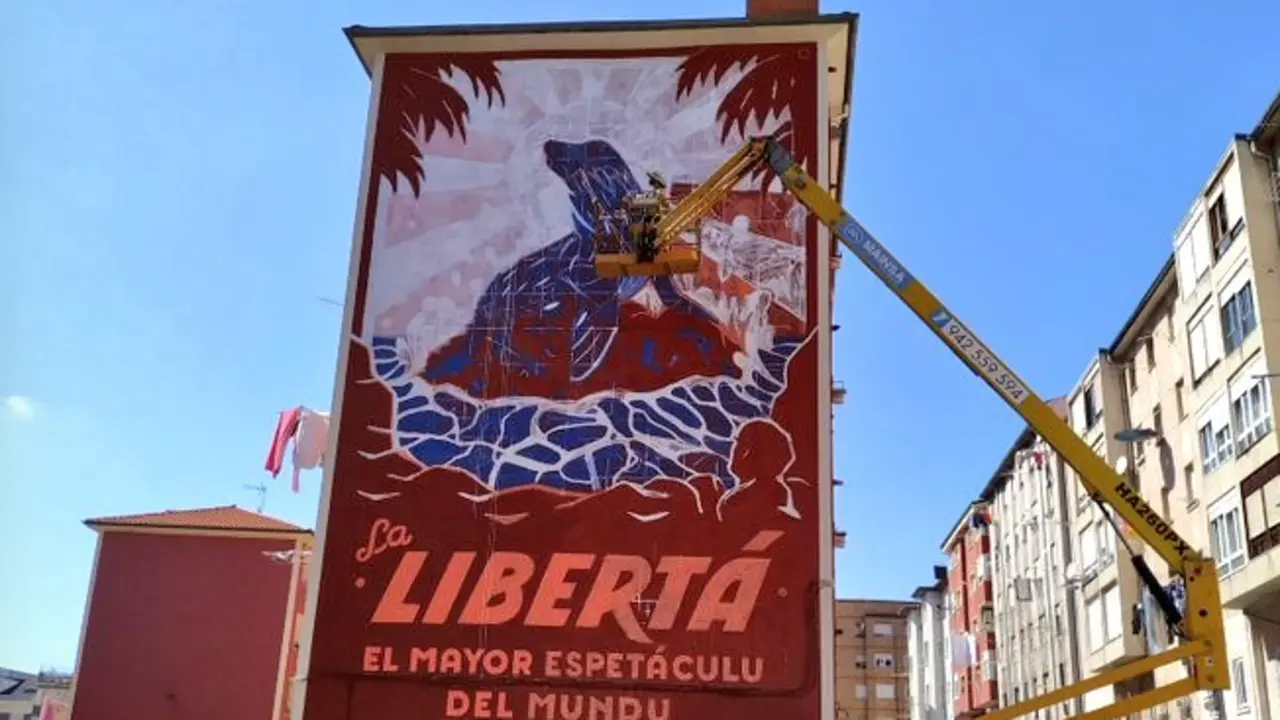 Mural en un edifici de Santander.