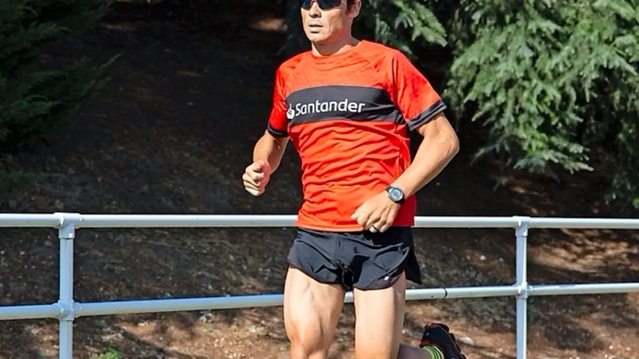 Javier G&oacute;mez Noya, durante un entrenamiento.