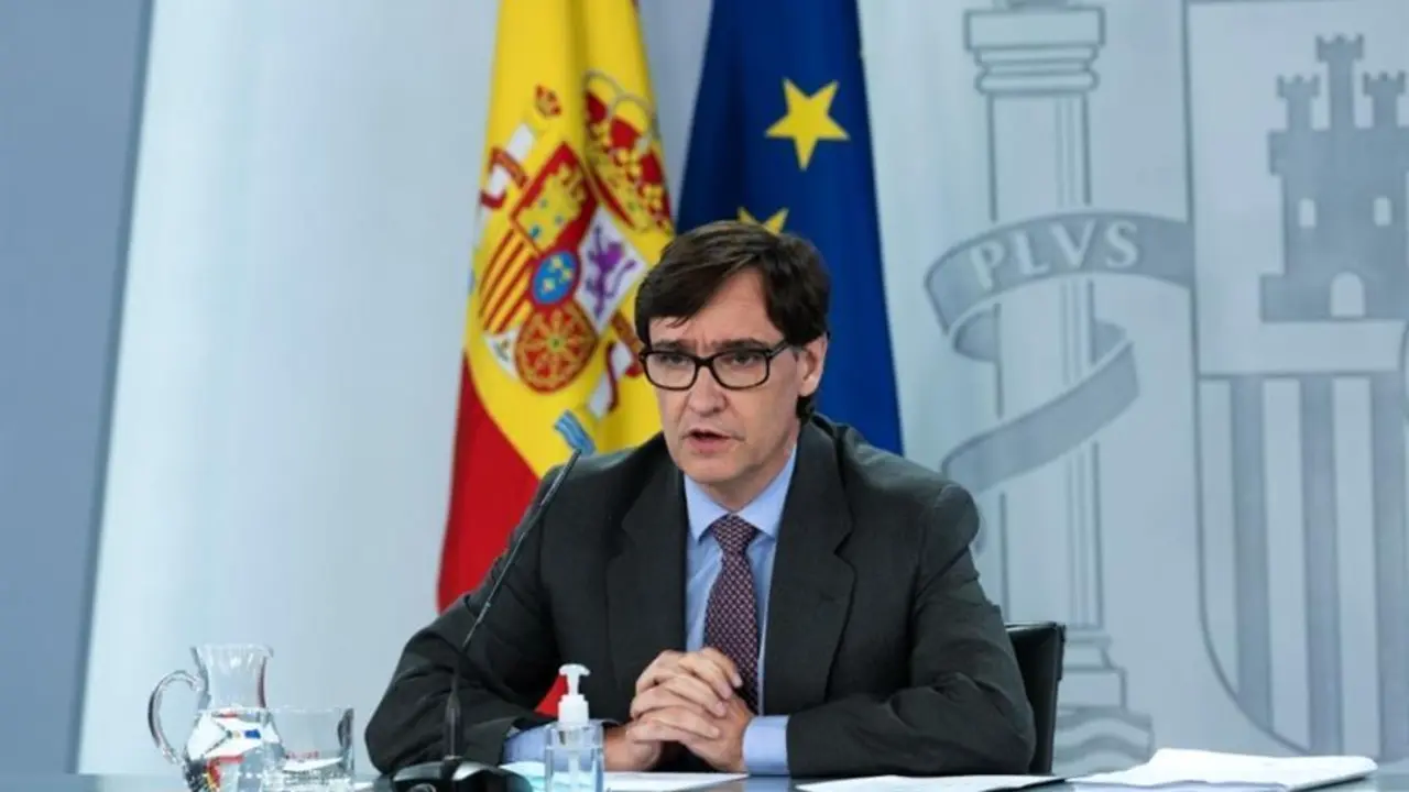 El ministro de Sanidad, Salvador Illa, durante la rueda de prensa. EFE