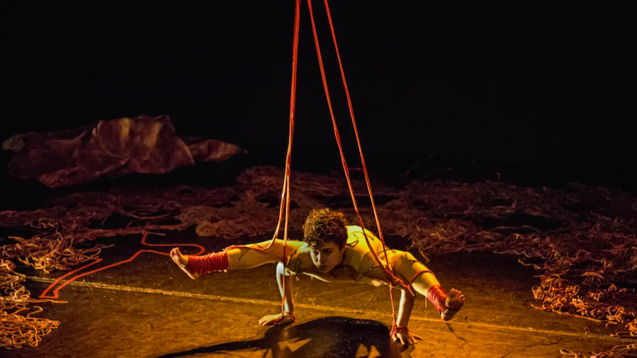 "On" es un espect&aacute;culo de teatro f&iacute;sico y danza a&eacute;rea sobre la disciplina de trapeze dance.