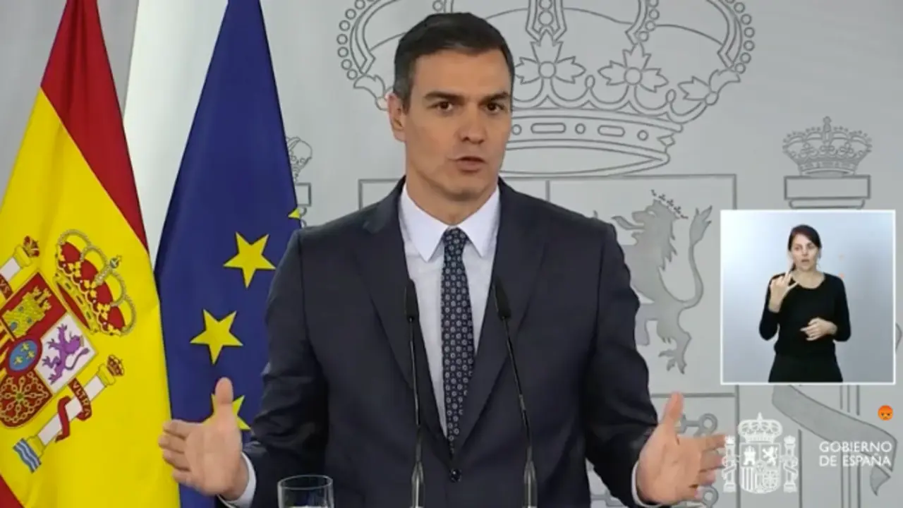 El presidente del Gobierno, Pedro S&aacute;nchez en rueda de prensa. / ALERTA