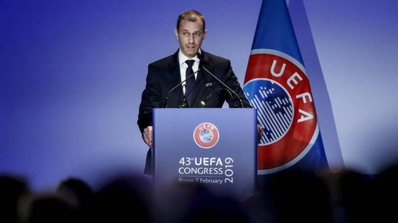 El presidente de la UEFA, Aleksander Ceferin. / EFE