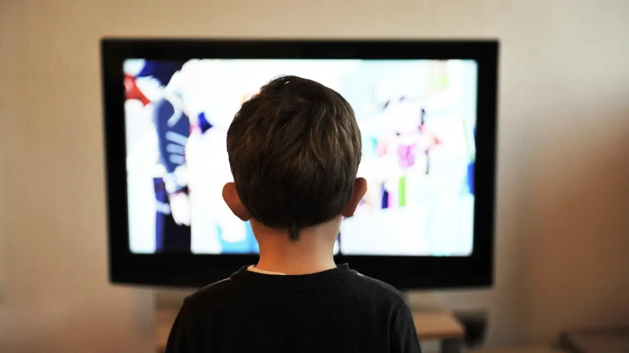 Un ni&ntilde;o observa con detenimiento el televisor de su hogar. / ARCHIVO