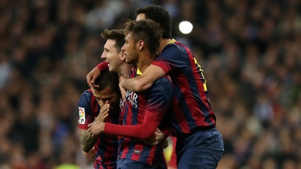 Alves, Messi y Neymar durante su etapa cul&eacute;. / EUROPA PRESS