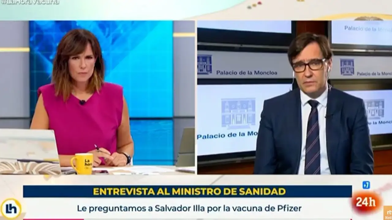 El ministro de Sanidad, Salvador Illa, en La Hora de la 1. RTVE