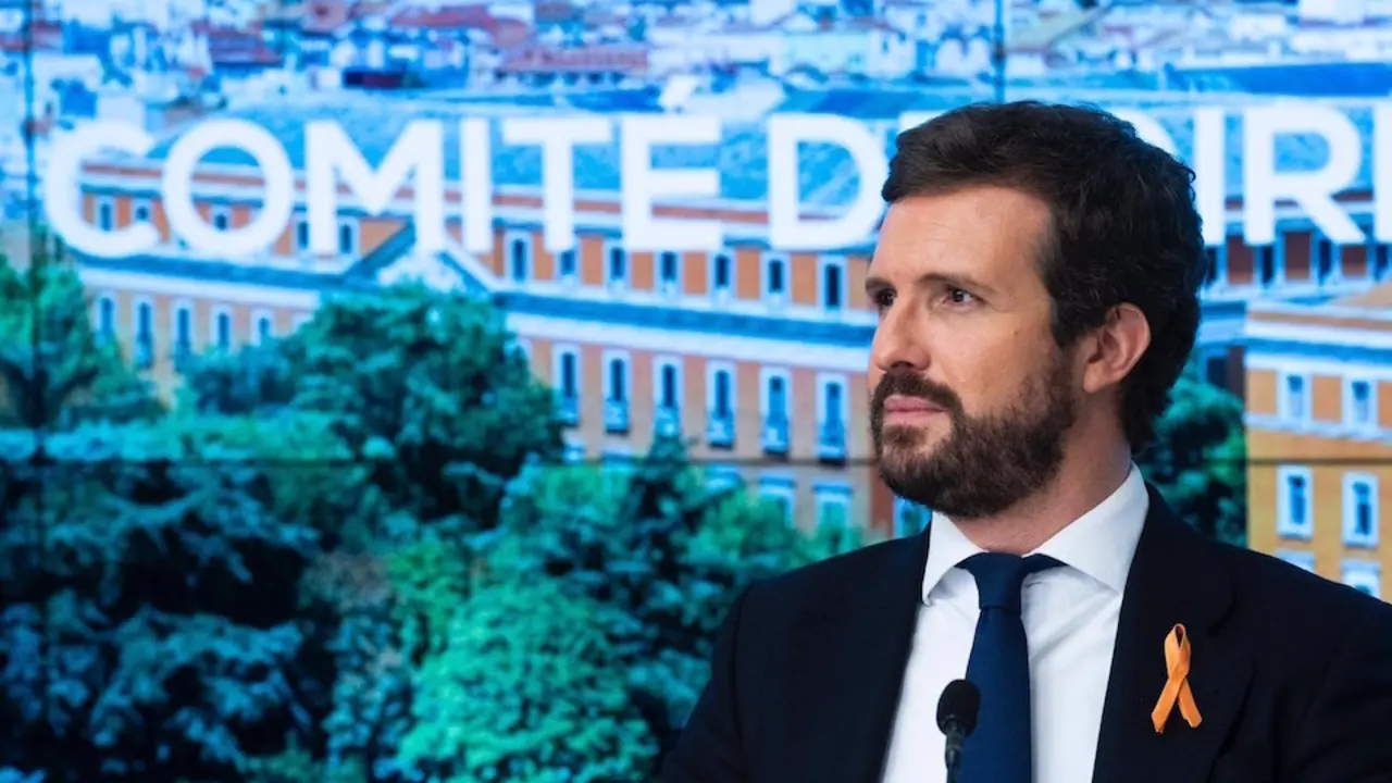 El l&iacute;der del PP, Pablo Casado, preside la reuni&oacute;n del comit&eacute; de direcci&oacute;n del PP. / E. PRESS