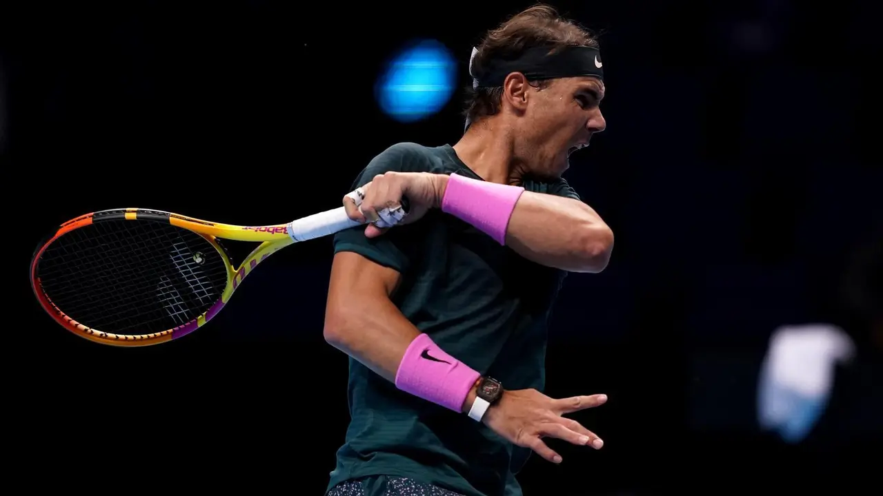 Rafa Nadal durante el encuentro en Londres. / E. PRESS