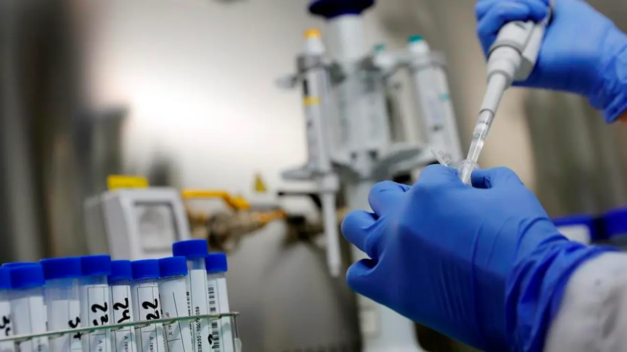 Una t&eacute;cnica de laboratorio trabaja en una anal&iacute;tica. EFE/Kai F&ouml;rsterling/Archivo
