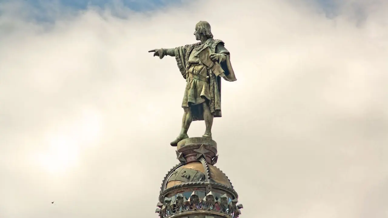 Estatua de Cristobal Col&oacute;n en la Rambla de Barcelona. / ARCHIVO
