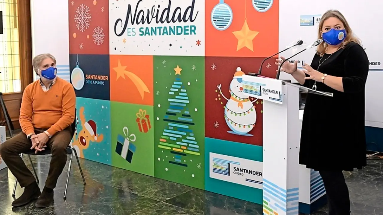 Manuel Moxo y Lorena Guti&eacute;rrez presentando las actividades navide&ntilde;as en Santander. / ALERTA