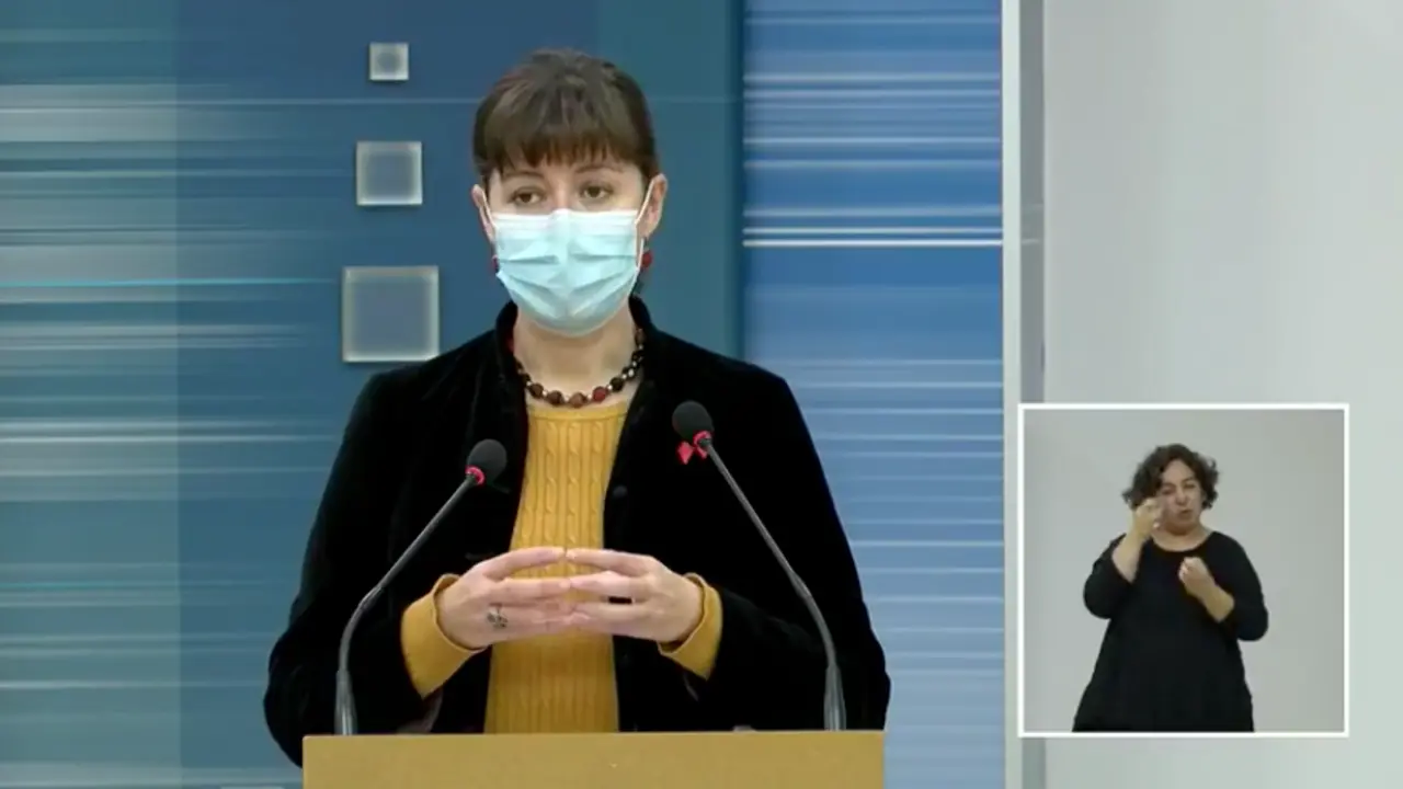 La directora de Salud P&uacute;blica, Paloma Navas durante la rueda de prensa ofrecida hoy. / ALERTA