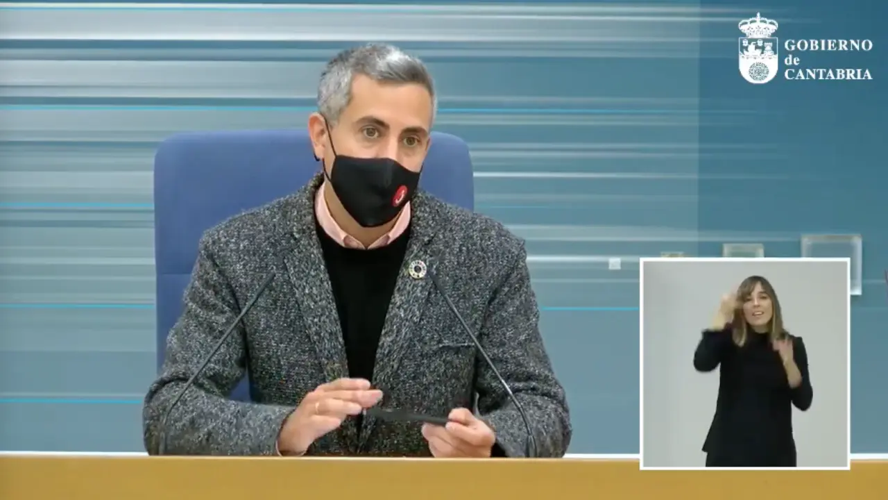 El vicepresidente y portavoz del Gobierno, Pablo Zuloaga, durante la rueda de prensa. / ALERTA