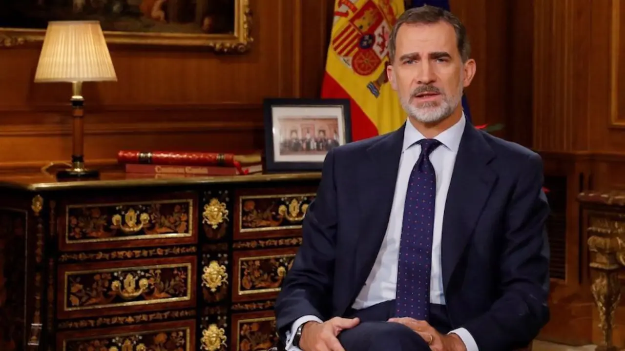 El rey Felipe VI  durante el discurso del 2019.