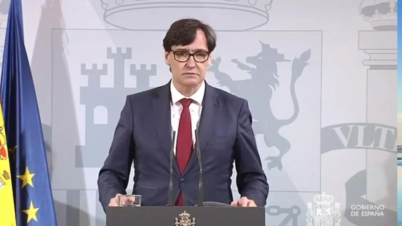 El ministro de Sanidad, Salvador Illa, en la rueda de prensa