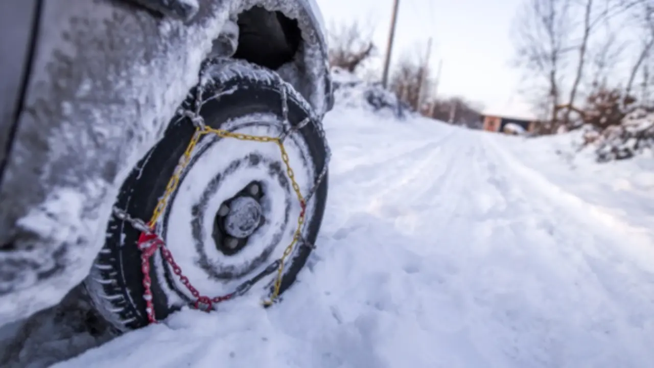 coche cadenas nieve