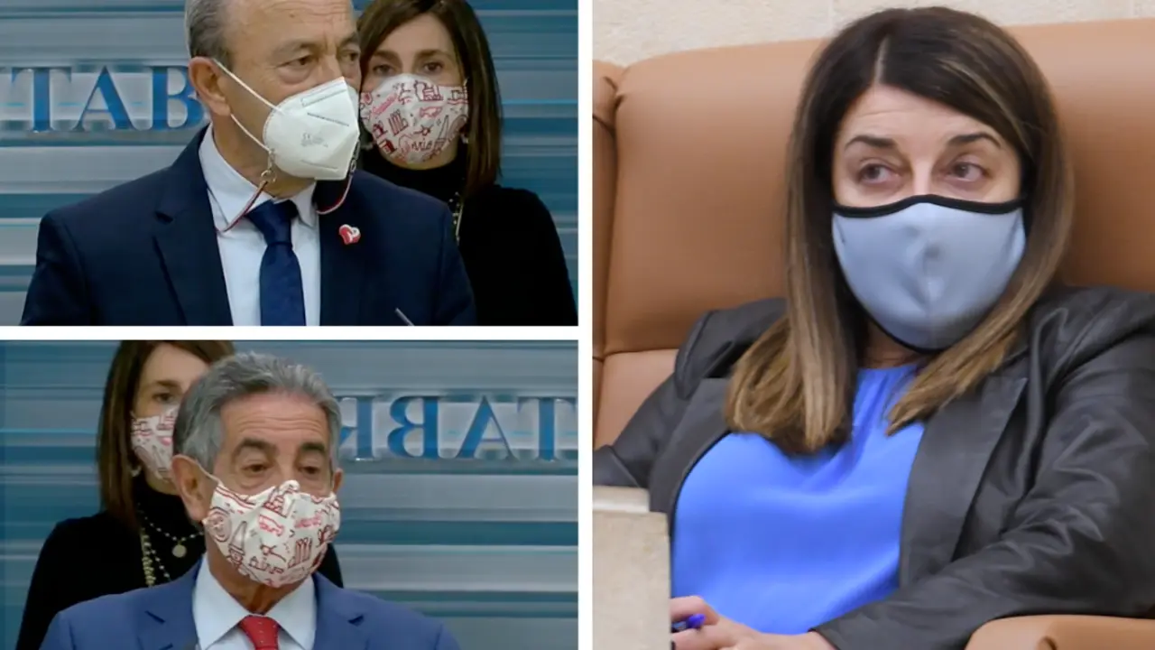 El nuevo conejero de Industria y Turismo, Javier L&oacute;pez Marcano, el presidente de Cantabria, M.A. Revilla y M. J. S. Buruaga. / ALERTA