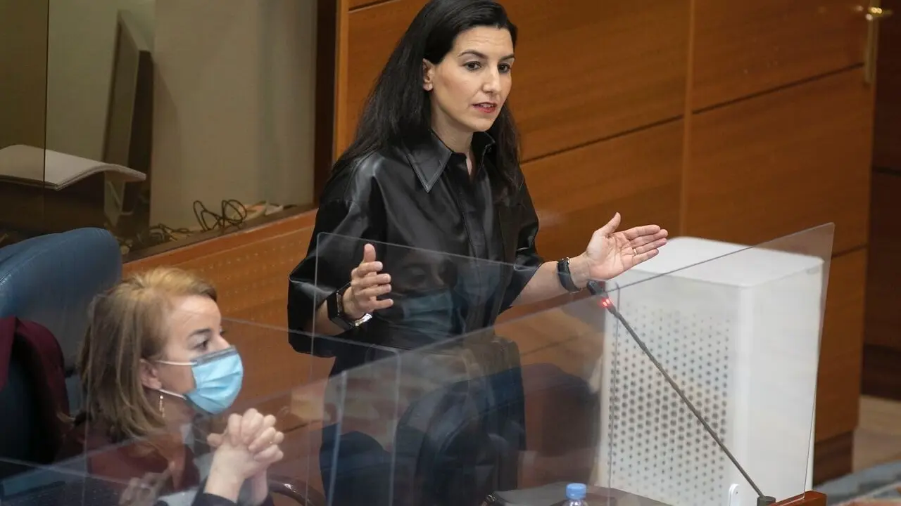 La portavoz de Vox en la Asamblea de Madrid, Roc&iacute;o Monasterio, durante el Pleno de la Asamblea de Madrid