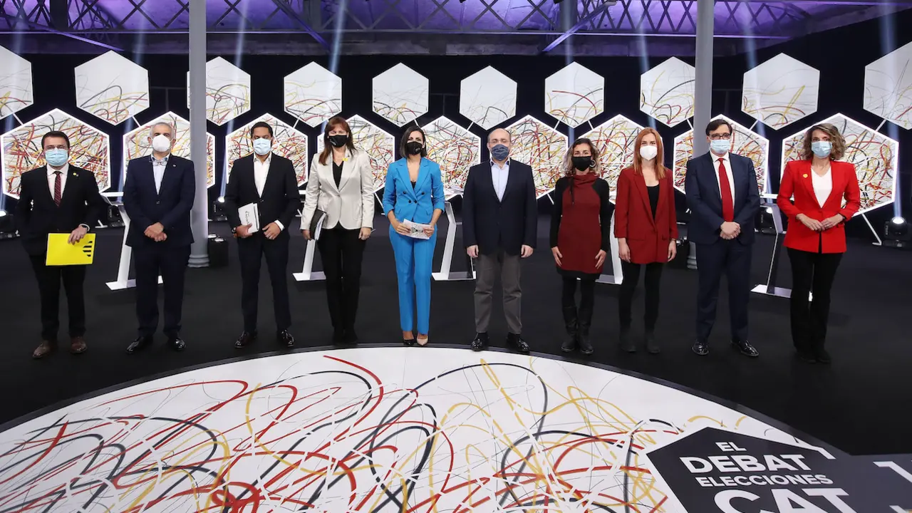 Los participantes en el debate de candidatos a las elecciones catalanas del 14F, emitido por La Sexta el 11 de febrero. JOS&Eacute; IR&Uacute;N - LA SEXTA