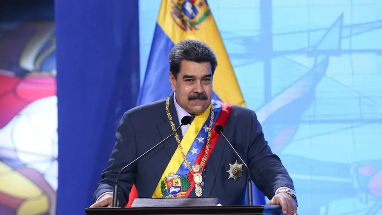 El presidente de Venezuela, Nicol&aacute;s Maduro, habla durante un acto con motivo del inicio del nuevo a&ntilde;o laboral del Tribunal Supremo. Foto: -/Prensa Miraflores/dpa - ACHTUNG: Nur zur redaktionellen Verwendung und nur mit vollst&auml;ndiger Nennung des vorstehenden Credits