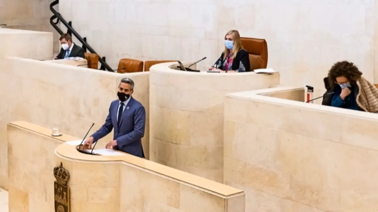 Zuloaga ayer en el Parlamento regional. / ALERTA